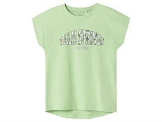 Name It top arcadian green with palm springs text print